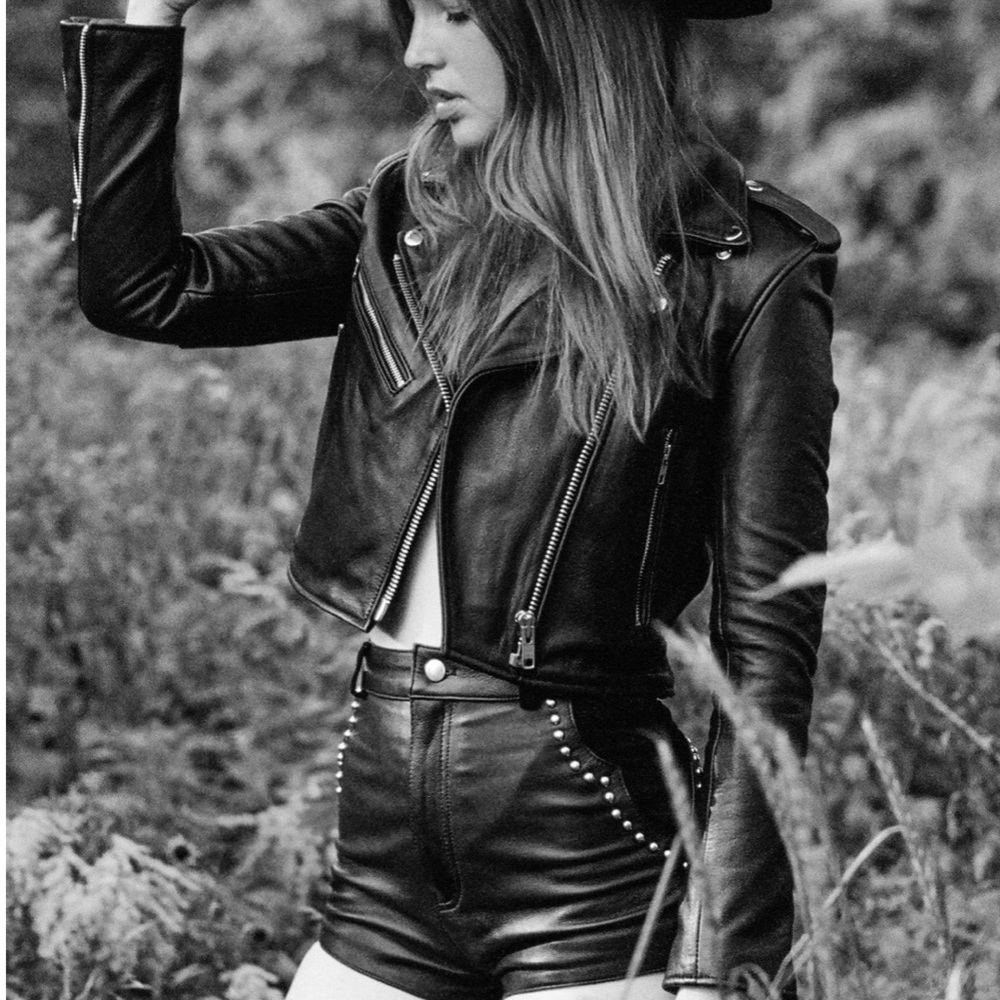Understated Leather ‘Mercy’ Cropped Leather Jacket